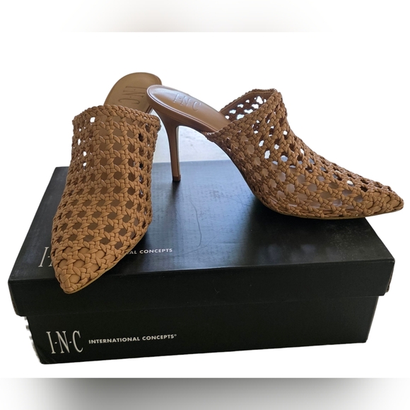 INC International Concepts Celestial Faux Leather Pointed Toe Mules Size 8 - Picture 3 of 9